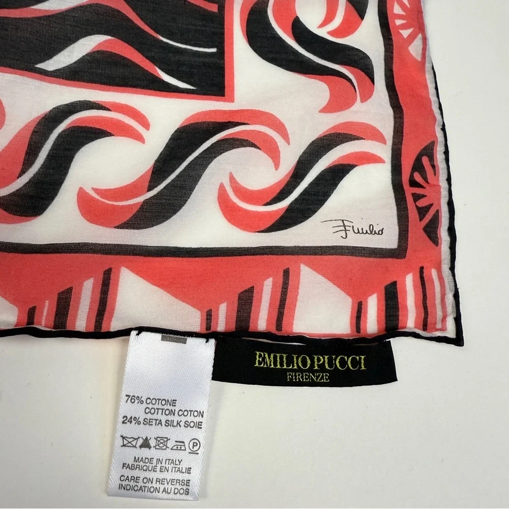 Emilio Pucci Starfish Graphic Silk Printed Scarf - Picture 2 of 3